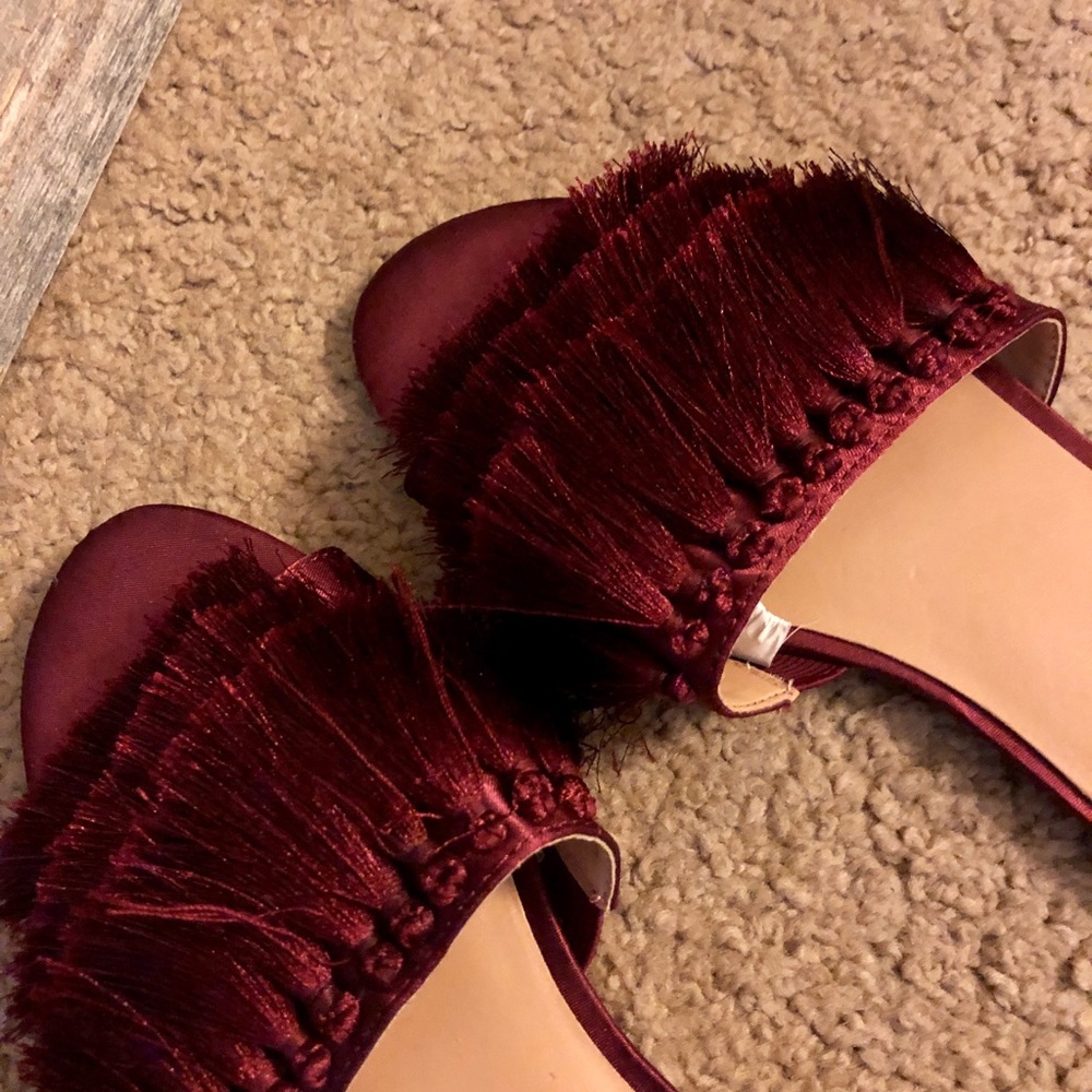 A New Day Fringe Burgundy Flats